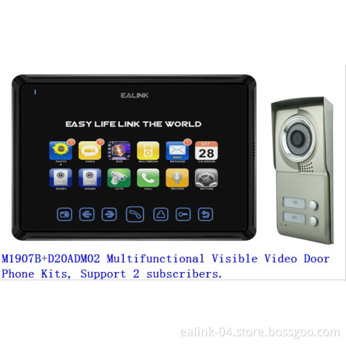 Video Door Phone Kits with Photo Capture, Supports 2 Subscriber (M1907B+D20ADM02)